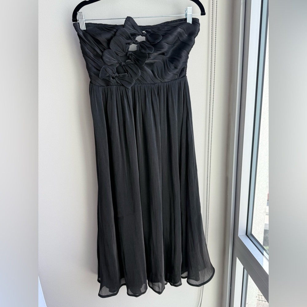 Petal & Pup Black Strapless Bow Front Cocktail Dress, NWT